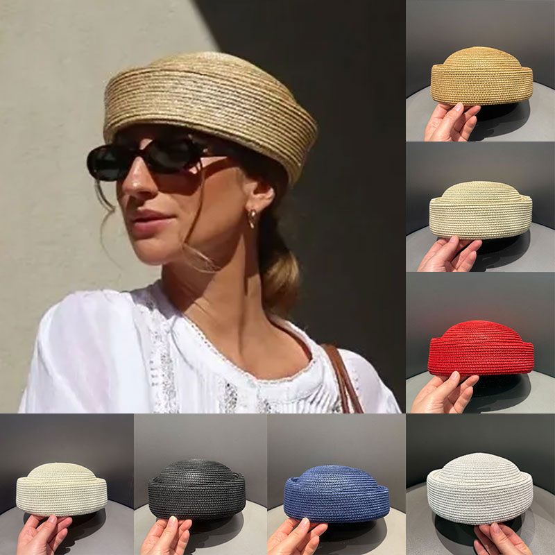 Paper Straw Color - Topi Jerami Buatan Tangan Musim Panas