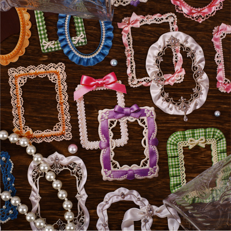 Papercraft Supply Ribbon - 8 Lembar Stiker Kartu Keras dengan