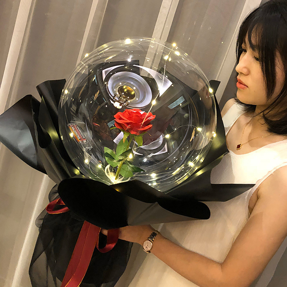 Led Balloon Light - Balon Mawar Hari Valentine Bobo Pesta