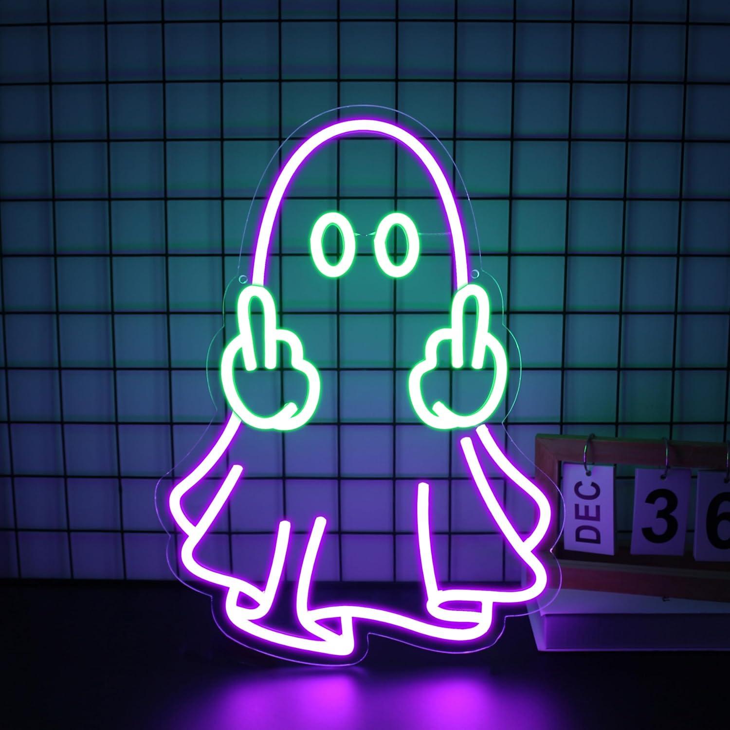 Neon Sign Party - Lampu Neon LED USB Ghost Sign,