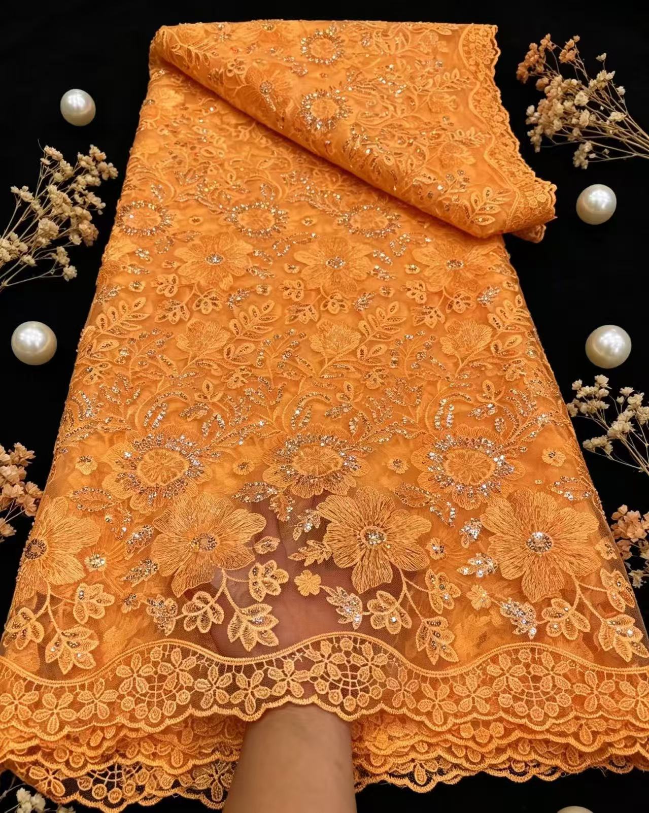 Glitter Tablecloth - Kain Renda Payet Jaring Tulle Perancis