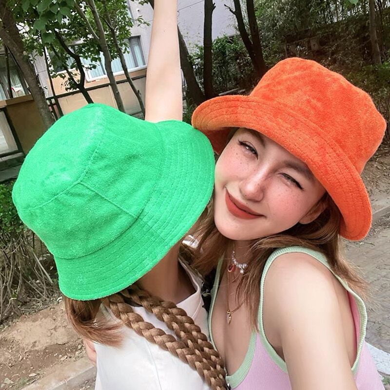 Cotton Candy Cone - Topi Bucket kain handuk sederhana musim