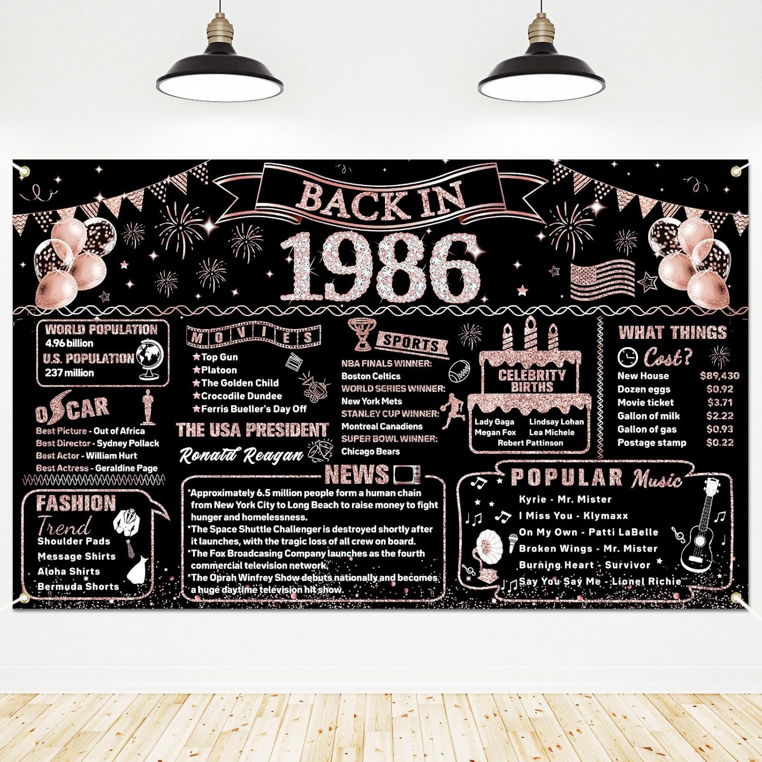 Party Banner Gold - Dekorasi Ulang Tahun ke-40 untuk Wanita,