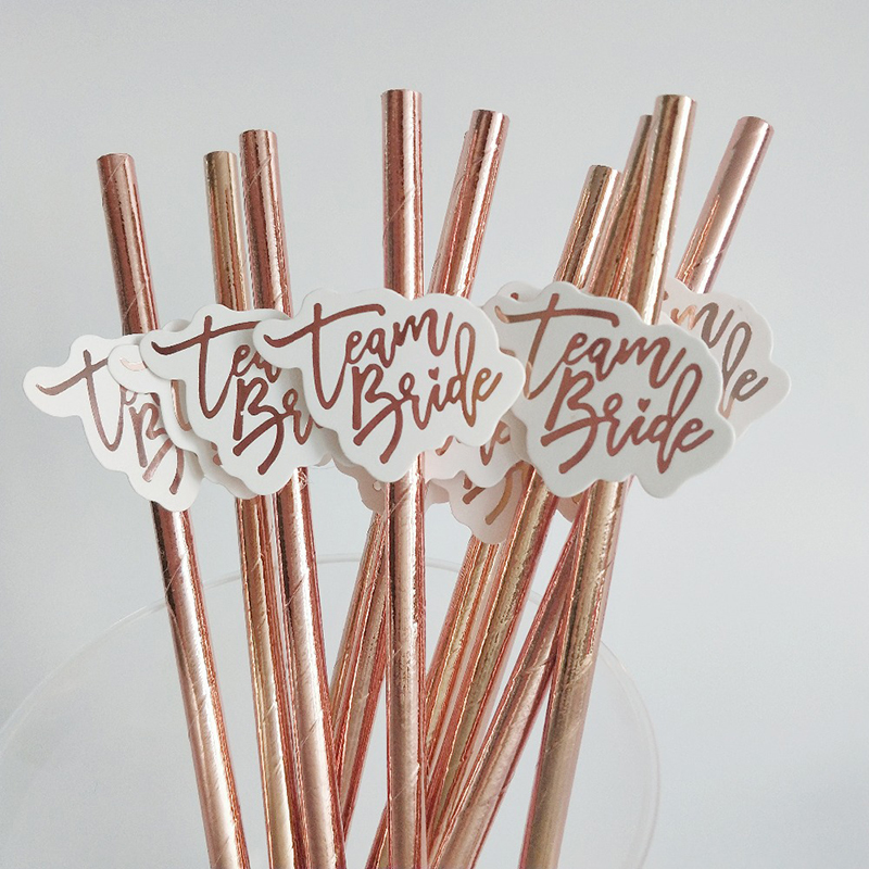 Paper Straw Color - 10 buah Tim pengantin jerami emas