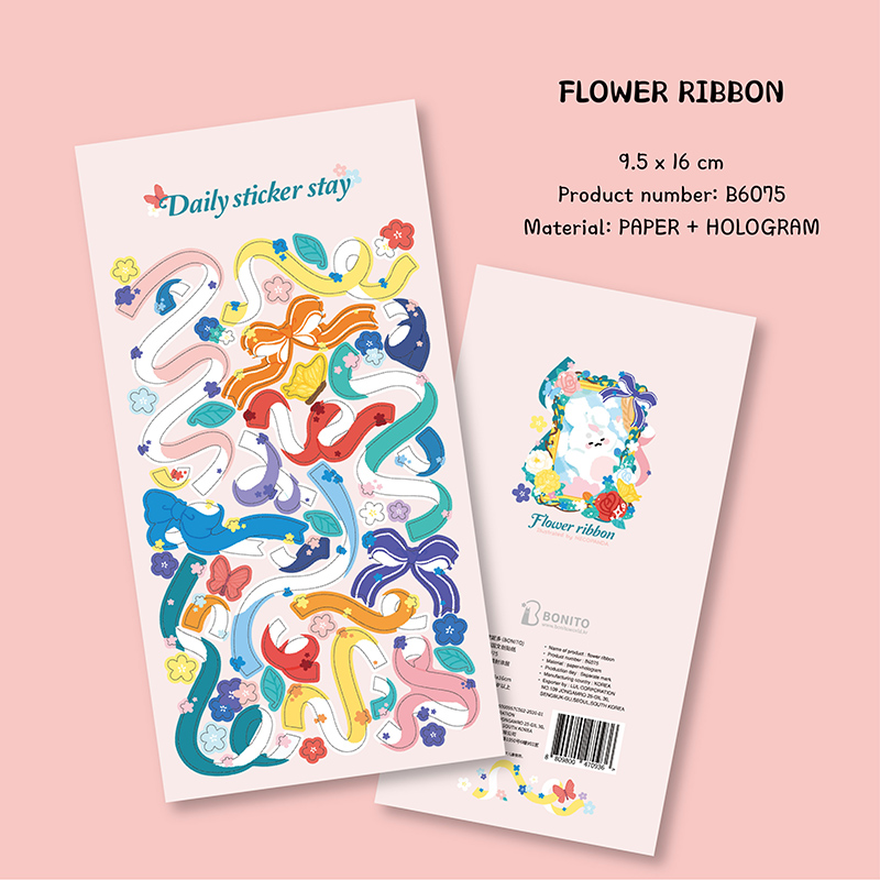 Papercraft Supply Ribbon - Bonito B6075 Stiker Pita Bunga untuk