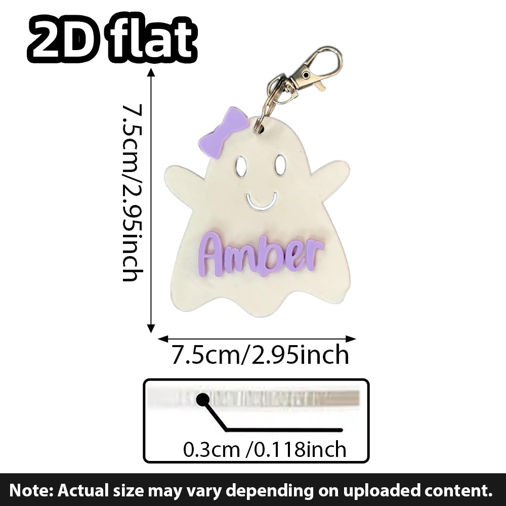 Party Favor Bag - Gantungan Kunci Hantu yang Dipersonalisasi, Tag