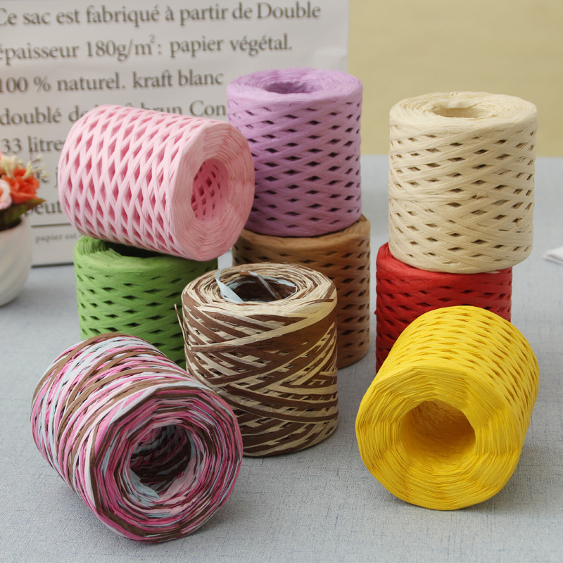 Papercraft Supply Ribbon - 200m benang rafia tali pita alami