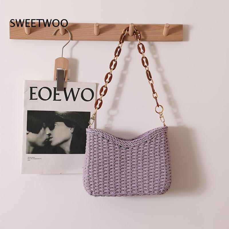 Tas Bahu Anyaman Warna Solid T - Paper Straw Color ulasan dan harga