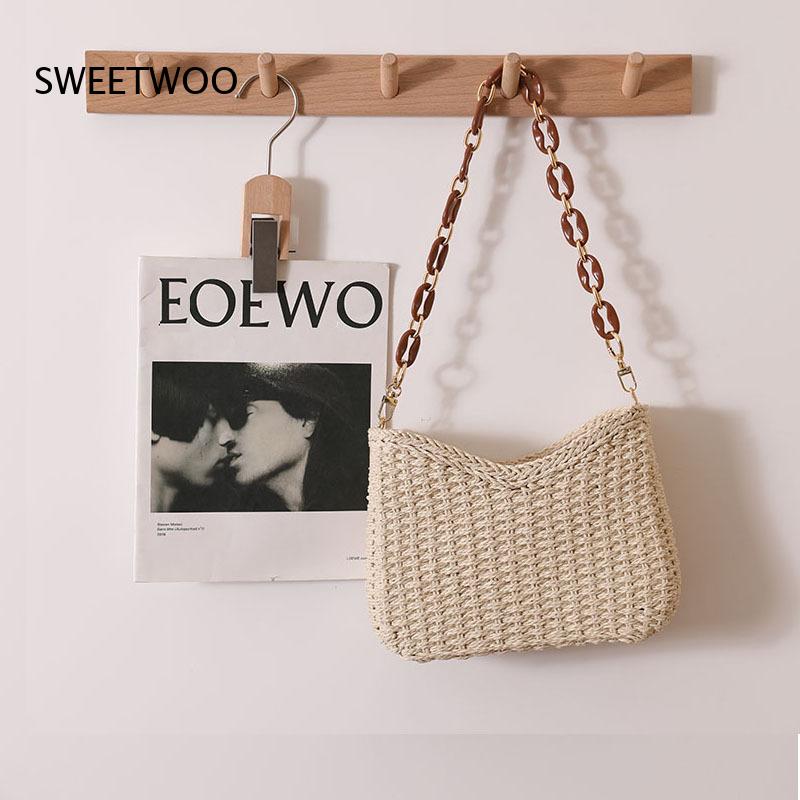 Tas Bahu Anyaman Warna Solid T - Paper Straw Color ulasan dan harga