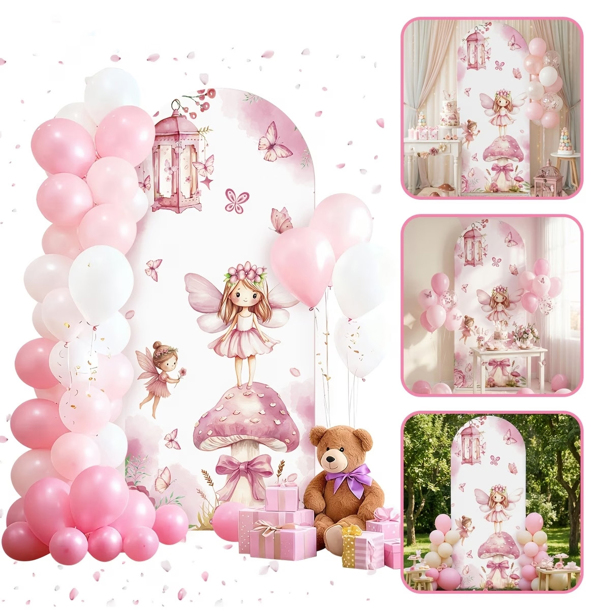 Latar Belakang Peri dan Jamur, - Dessert Table Backdrop ulasan dan harga