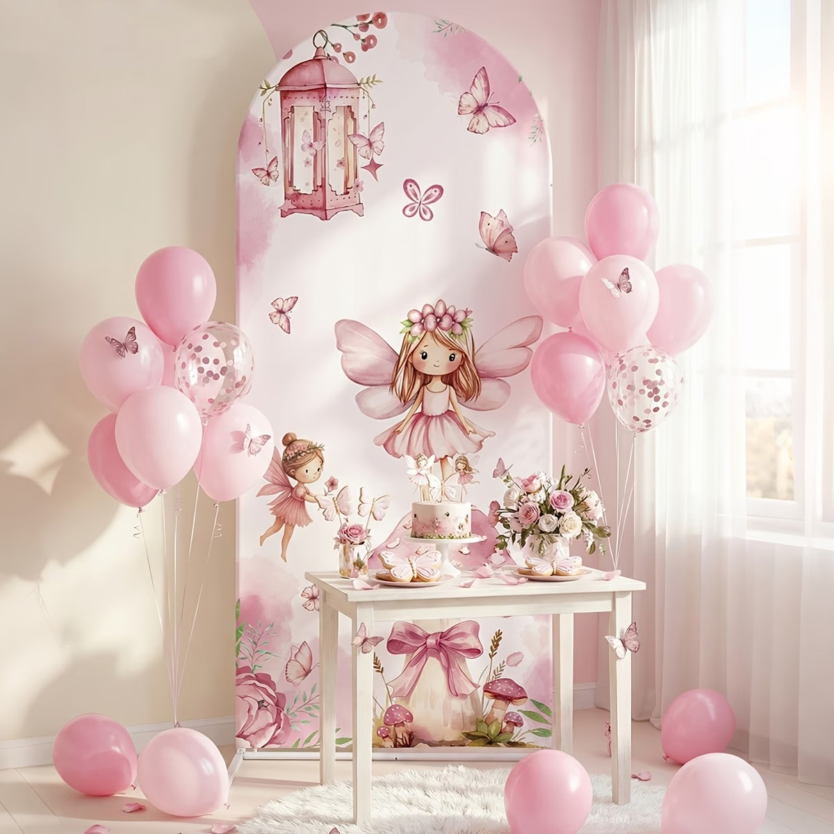 Latar Belakang Peri dan Jamur, - Dessert Table Backdrop ulasan dan harga