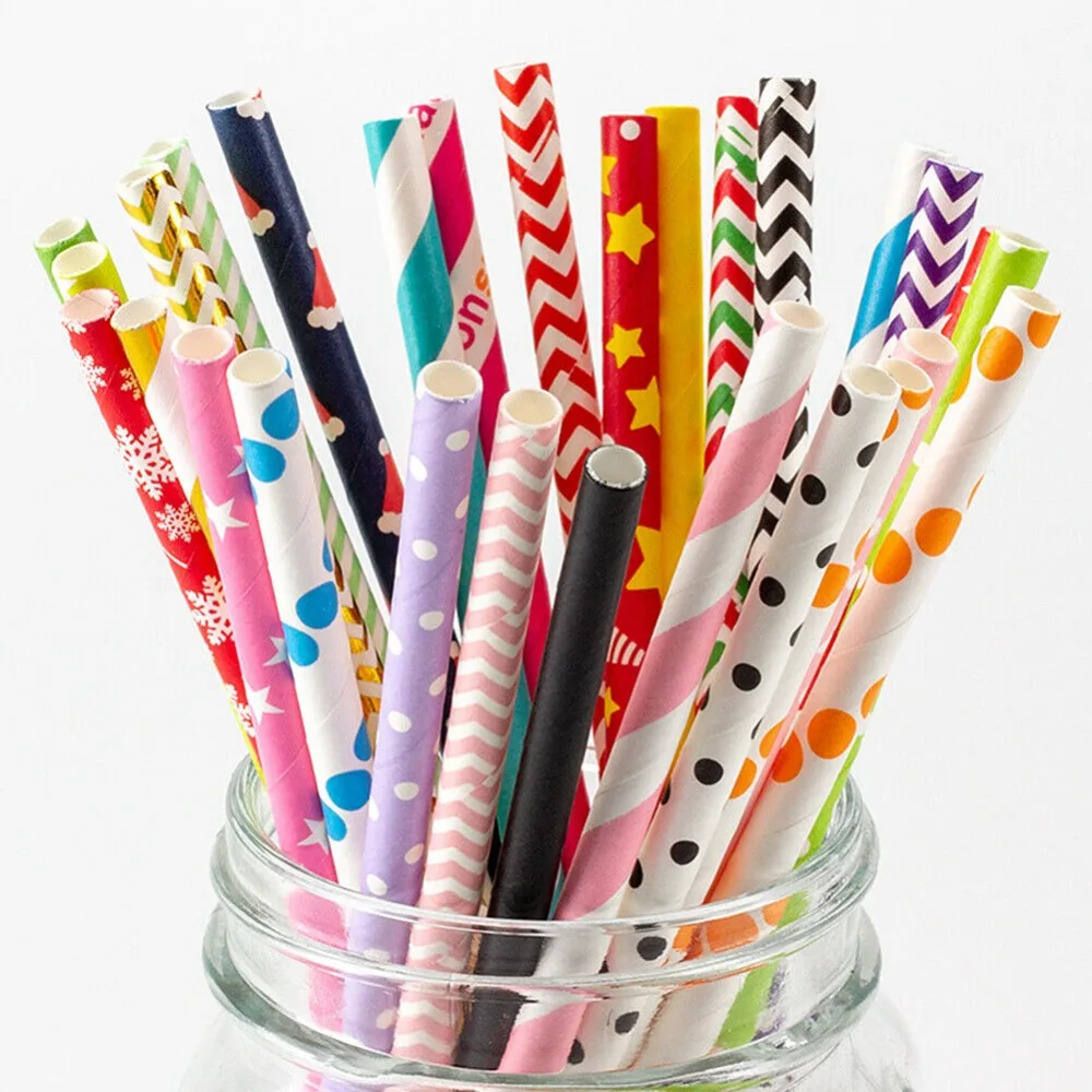 100 Sedotan Kertas Kemasan Mas - Paper Straw Color ulasan dan harga