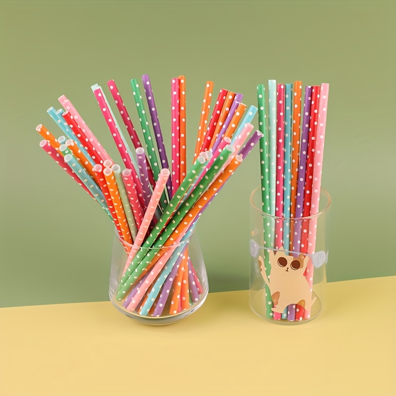 100 buah sedotan kertas sekali - Paper Straw Color ulasan dan harga