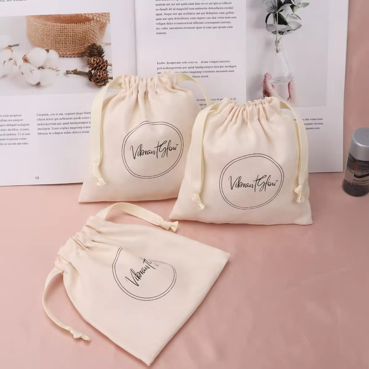 Tas serut katun krem kualitas  - Cotton Candy Cone ulasan dan harga