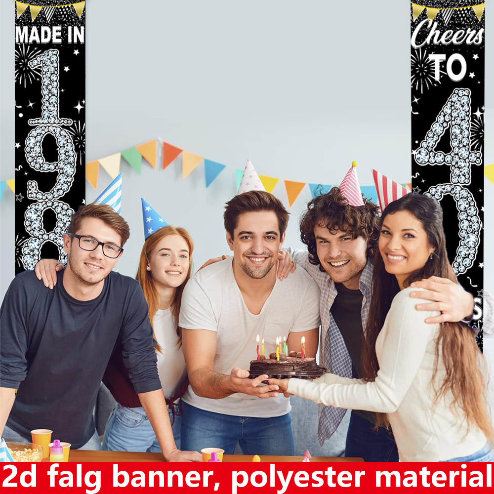 2 Buah Spanduk Ulang Tahun ke- - Party Banner Gold ulasan dan harga