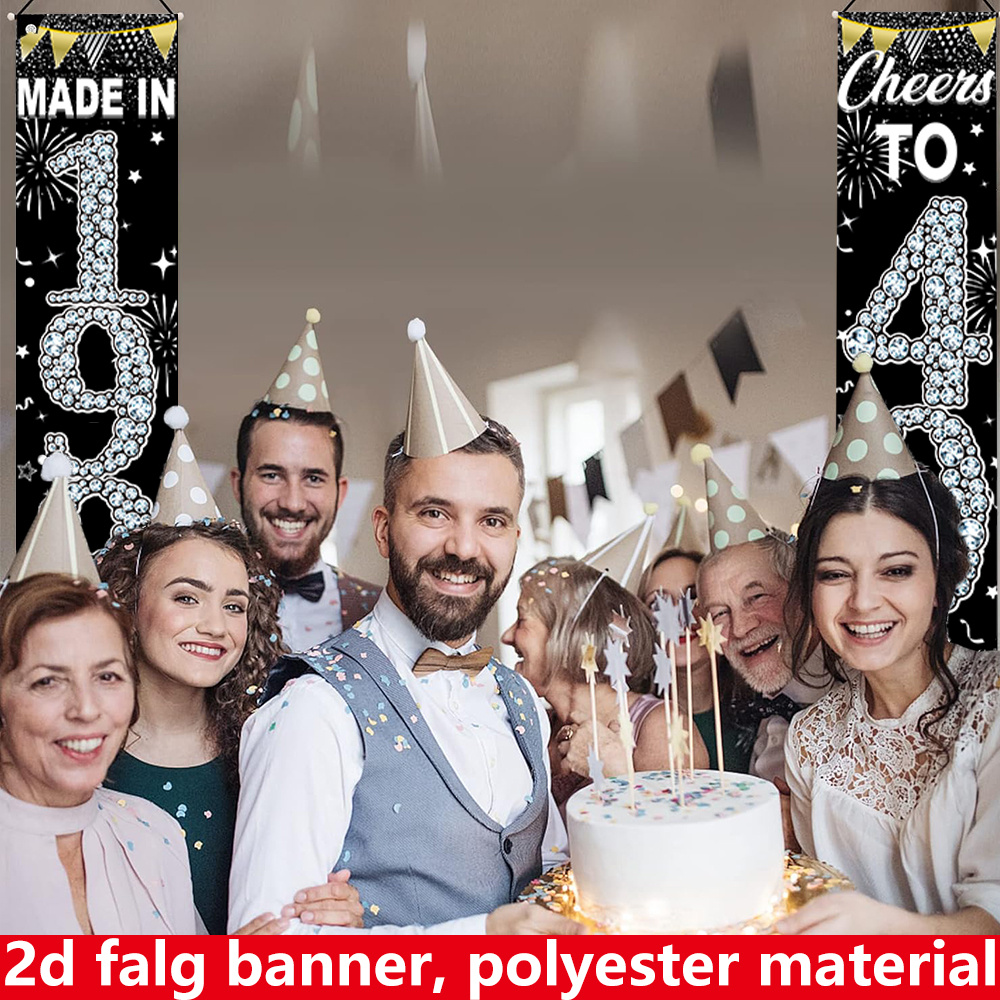 2 Buah Spanduk Ulang Tahun ke- - Party Banner Gold ulasan dan harga