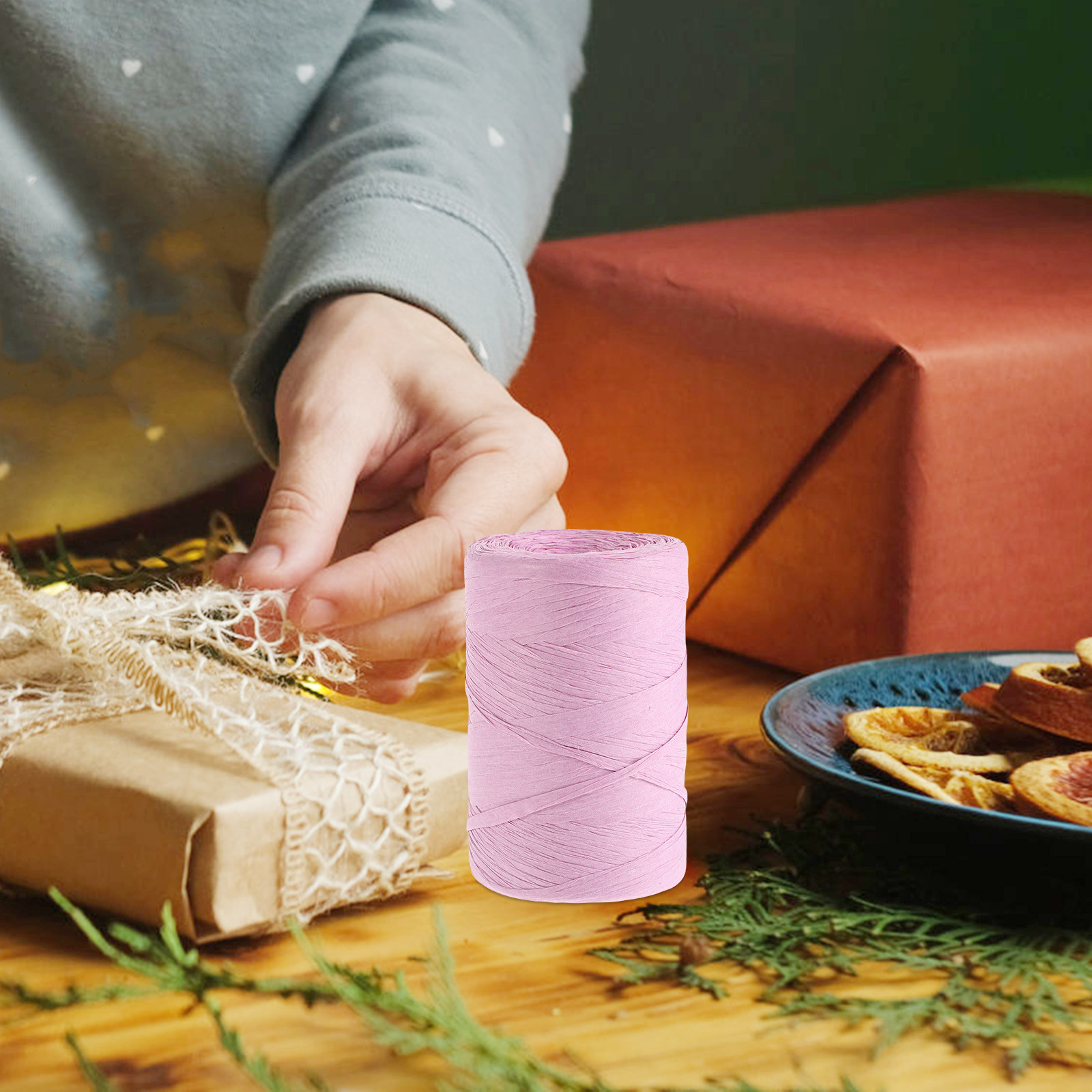 Pita Kertas Rafia Berwarna unt - Papercraft Supply Ribbon ulasan dan harga