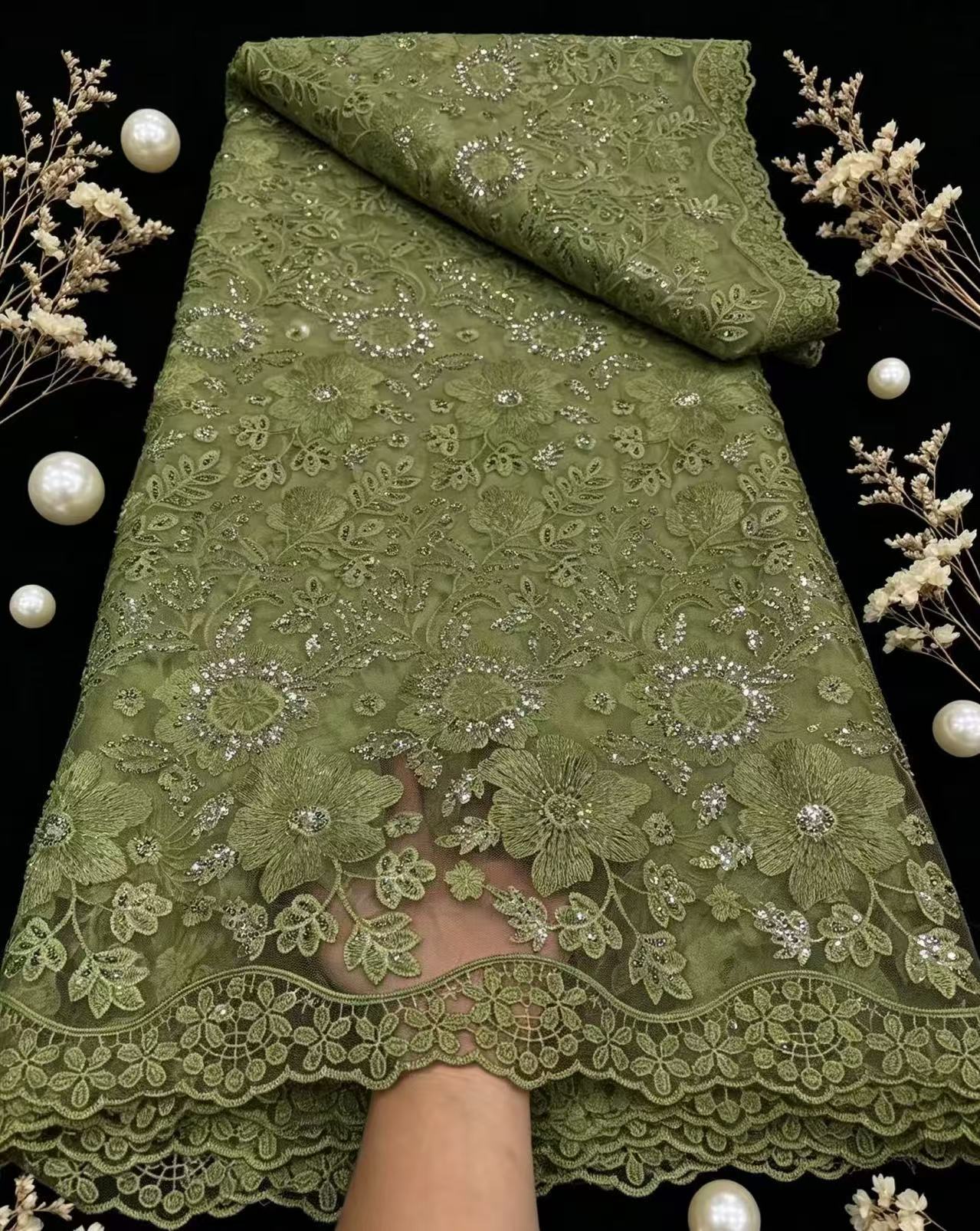 Kain Renda Payet Jaring Tulle  - Glitter Tablecloth ulasan dan harga