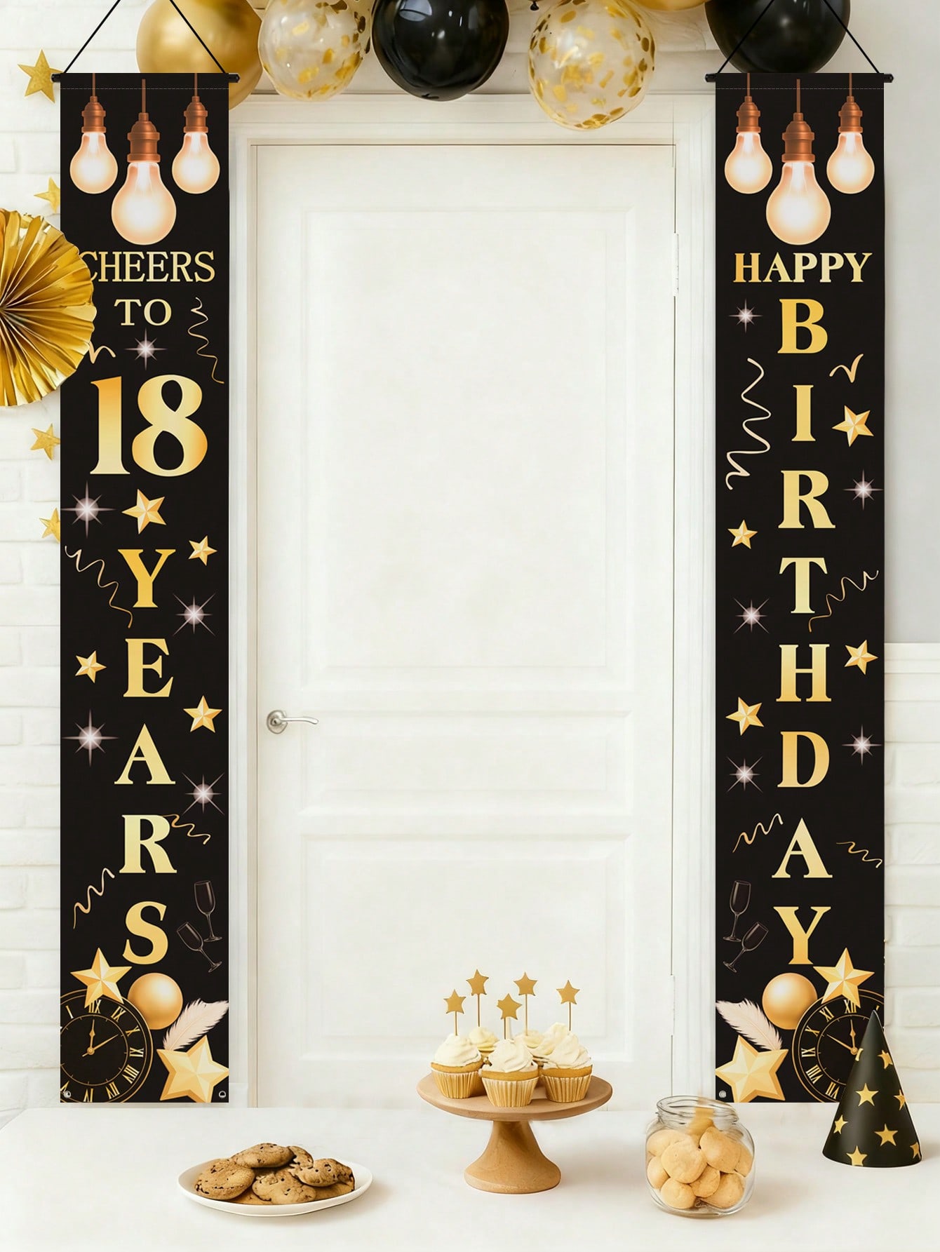 1 Pasang Spanduk Perayaan Ulan - Party Banner Gold ulasan dan harga
