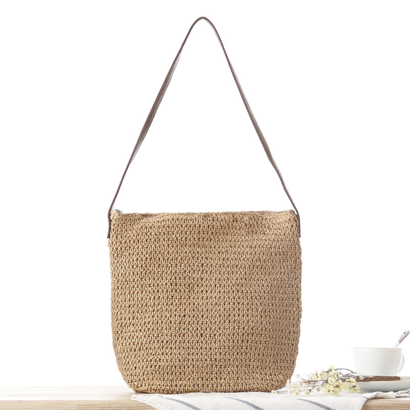 Tas Pantai Anyaman Jerami Warn - Paper Straw Color ulasan dan harga