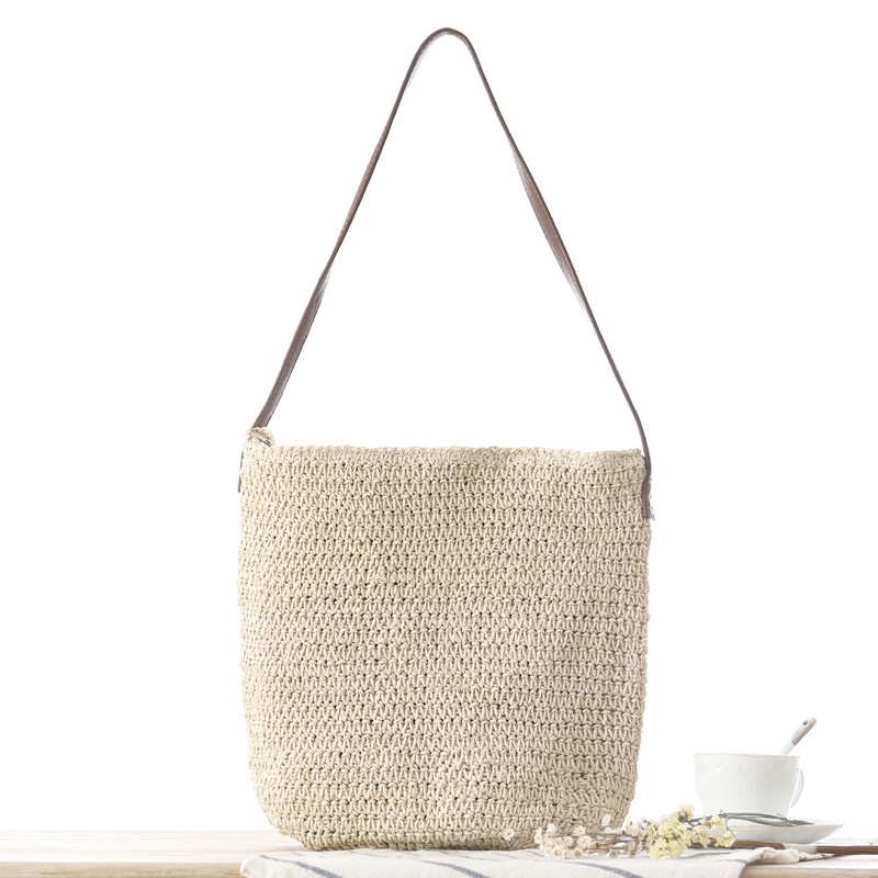 Tas Pantai Anyaman Jerami Warn - Paper Straw Color ulasan dan harga