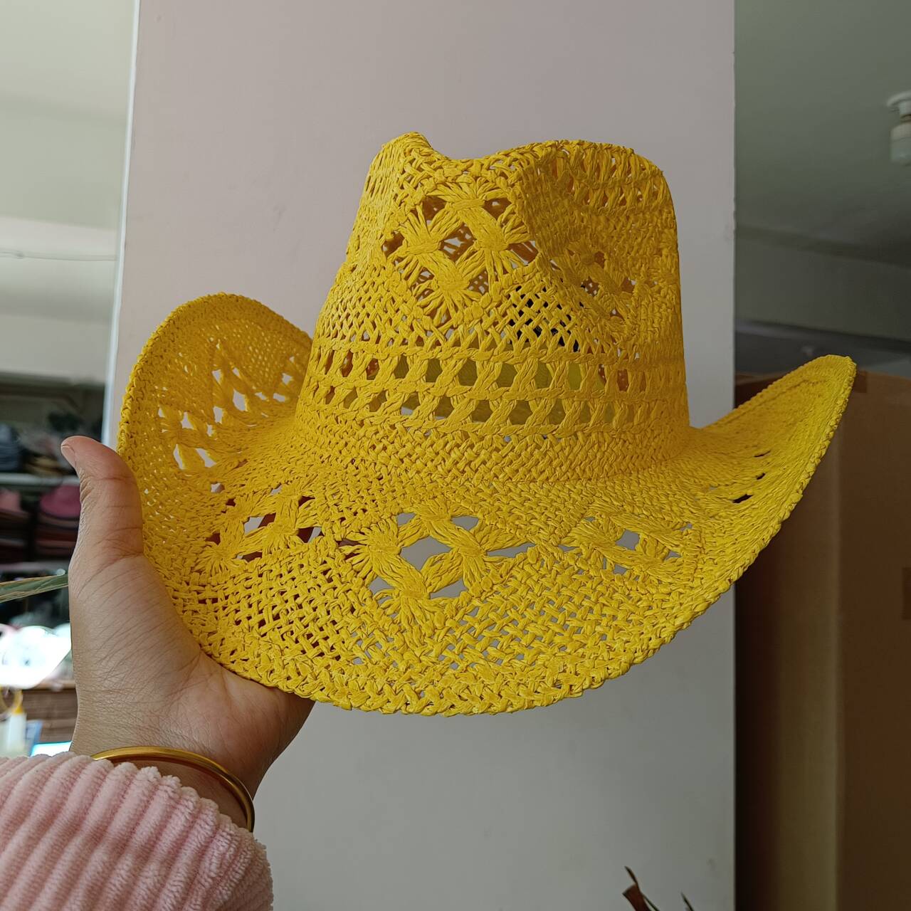 Topi Jerami Koboi warna baru R - Paper Straw Color ulasan dan harga