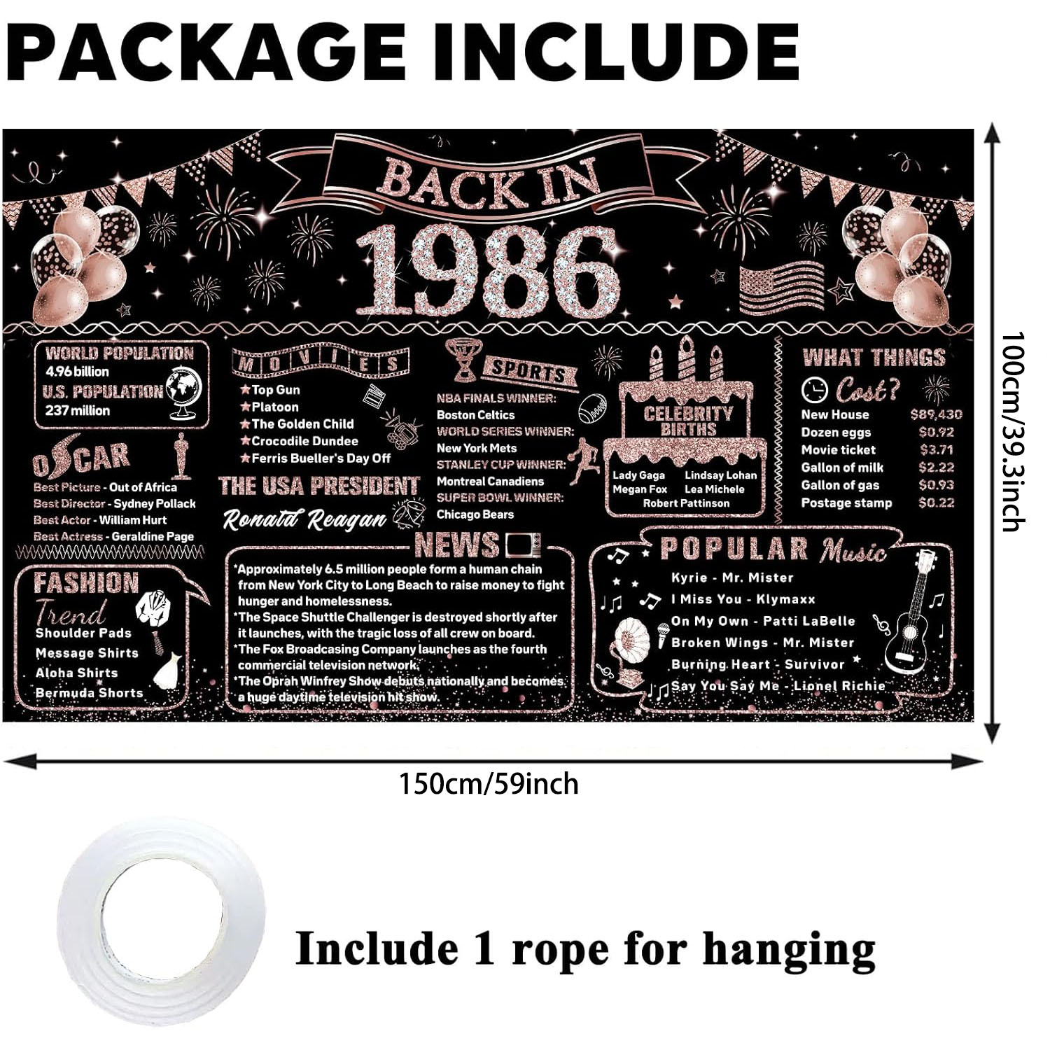 Dekorasi Ulang Tahun ke-40 unt - Party Banner Gold ulasan dan harga