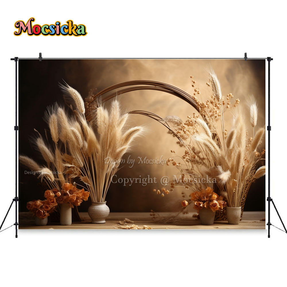 Mocsicka Boho Retro Coklat Lat - Dessert Table Backdrop ulasan dan harga
