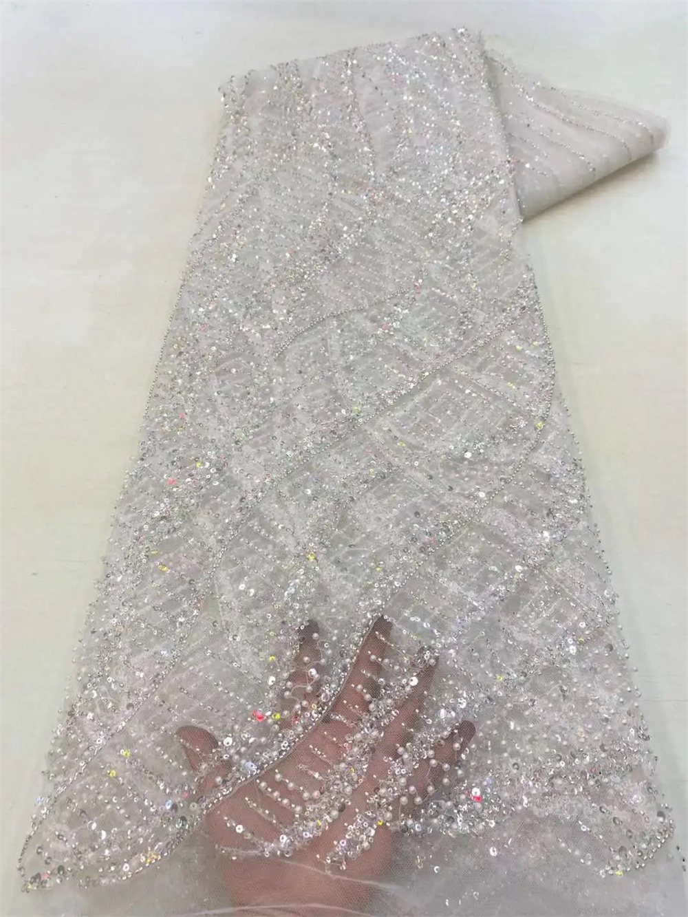 Kain renda manik-manik Afrika  - Glitter Tablecloth ulasan dan harga