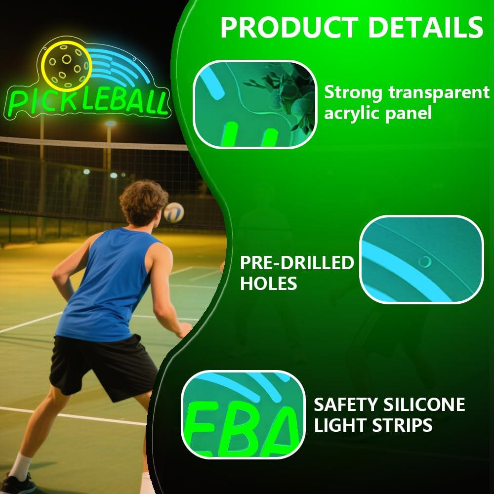 Lampu Neon Pickleball USB LED  - Neon Sign Party ulasan dan harga