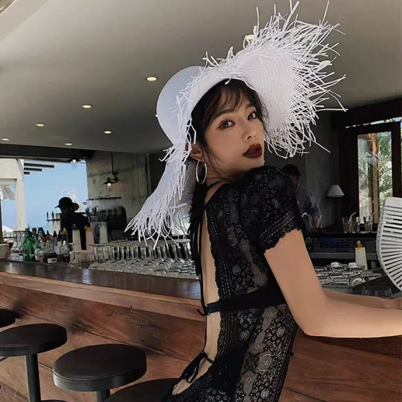 Topi matahari warna polos bert - Paper Straw Color ulasan dan harga