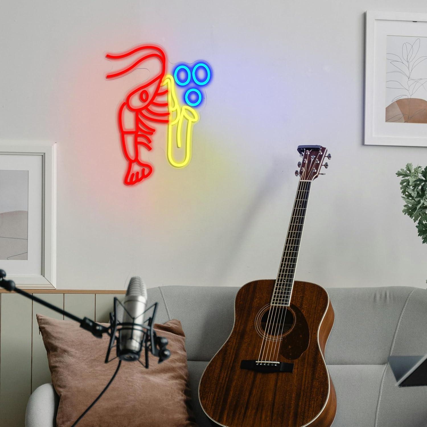 Lampu Neon Saxophone Lobster,  - Neon Sign Party ulasan dan harga