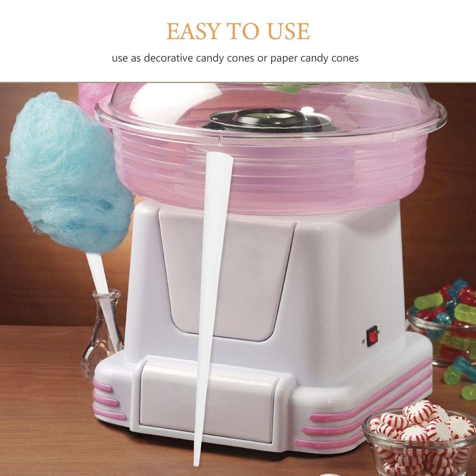 20 Buah Stik Kertas Permen Kap - Cotton Candy Cone ulasan dan harga