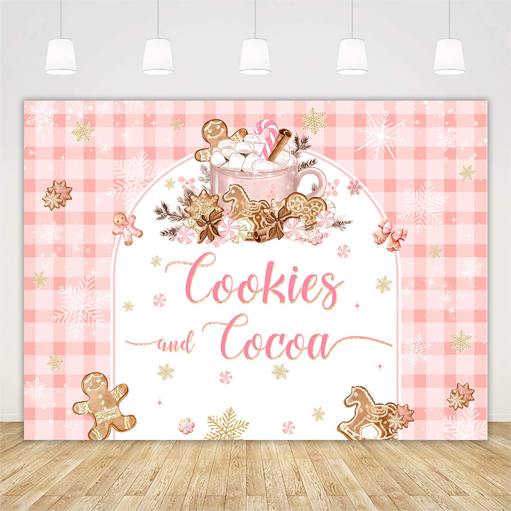 Backdrop Natal Gingerbread unt - Dessert Table Backdrop ulasan dan harga