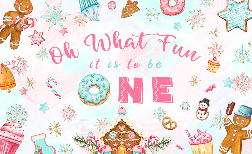 Backdrop Natal Gingerbread unt - Dessert Table Backdrop ulasan dan harga