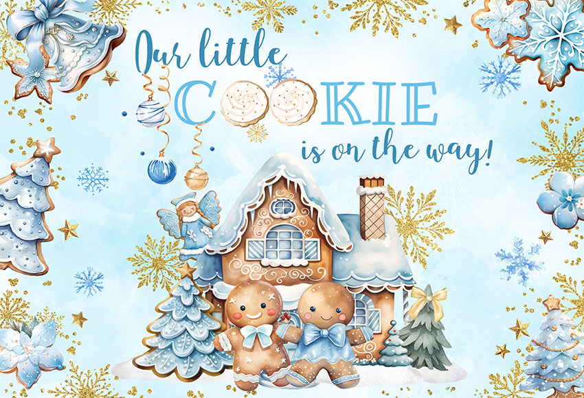 Backdrop Natal Gingerbread unt - Dessert Table Backdrop ulasan dan harga