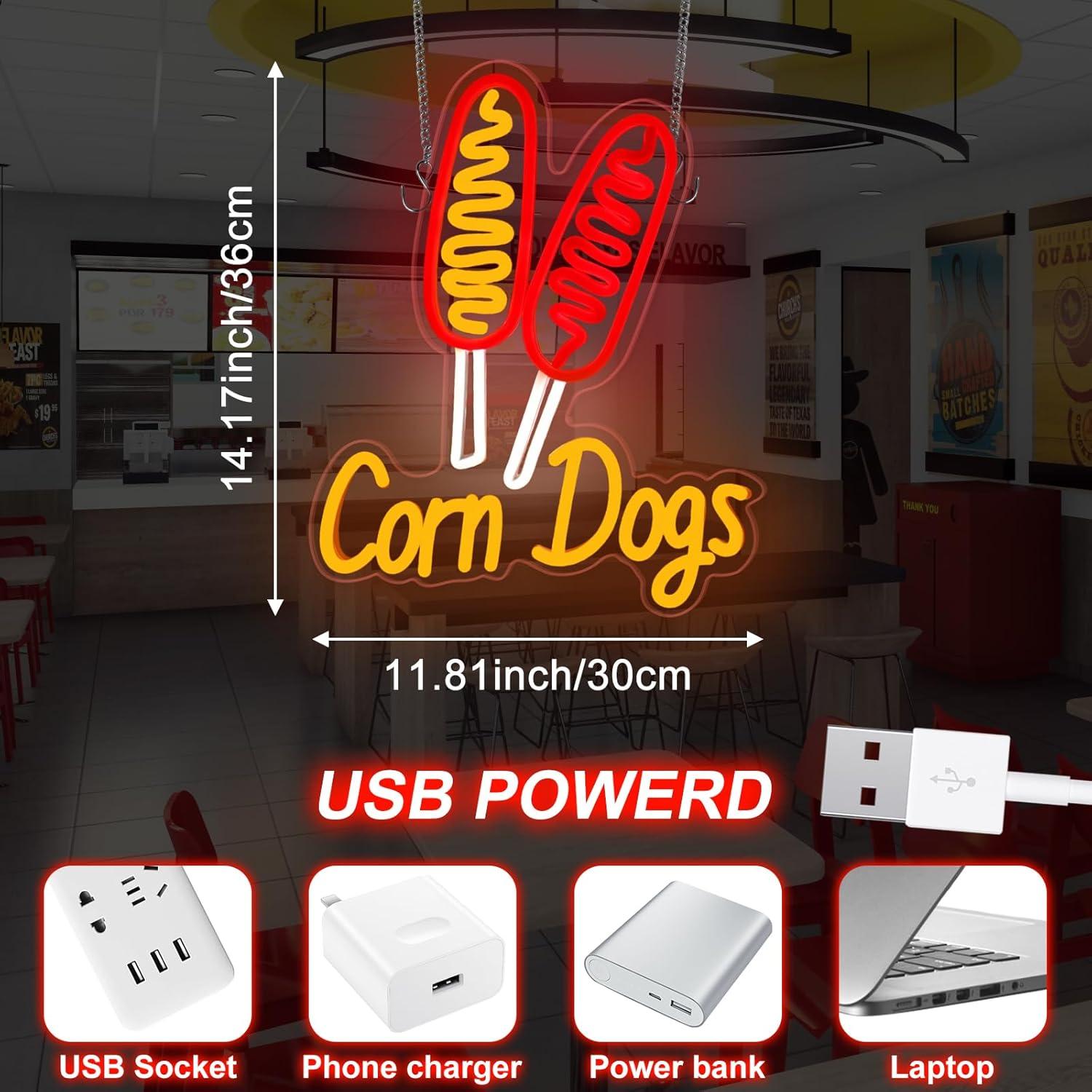 Lampu Neon LED Corn Dog USB ya - Neon Sign Party ulasan dan harga