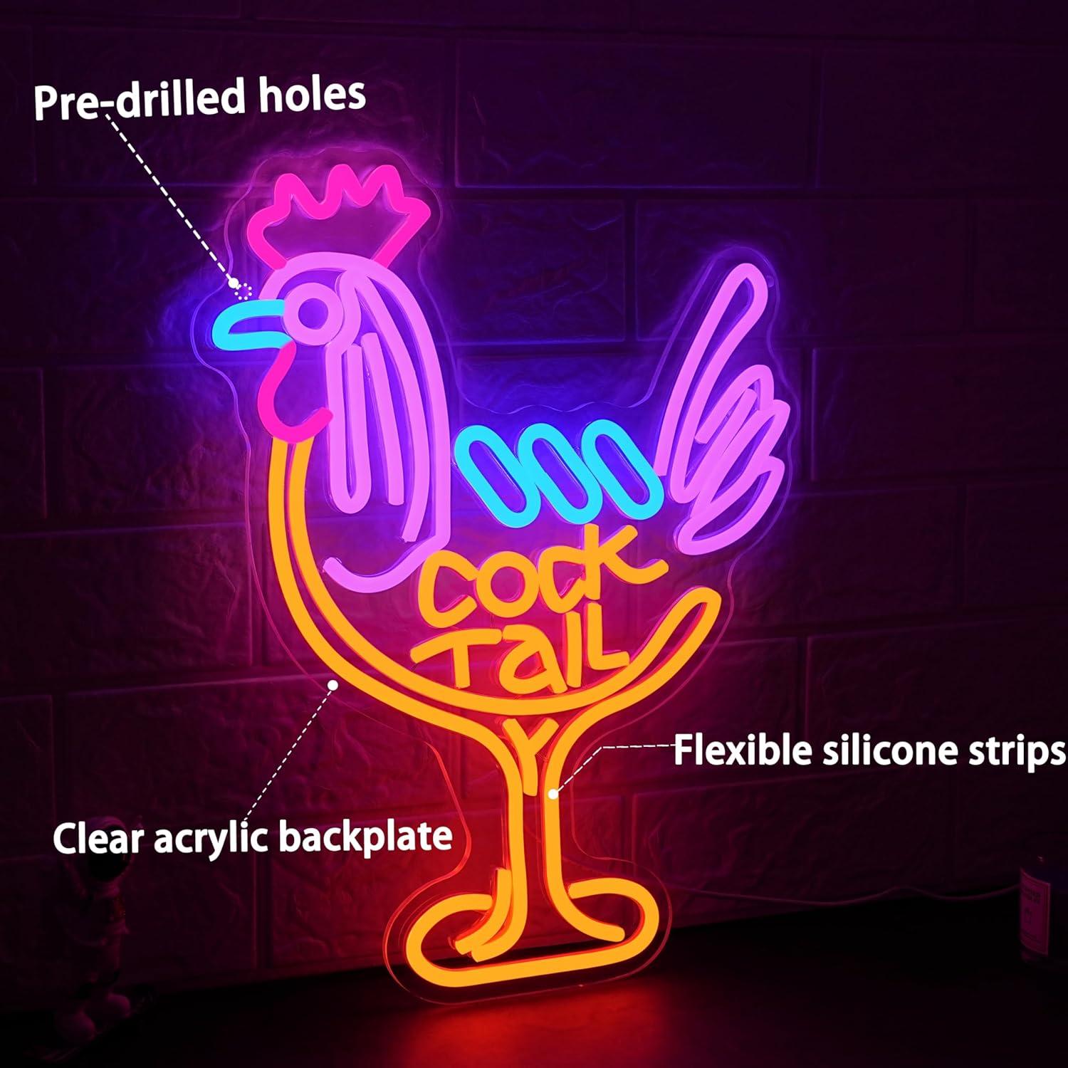 Lampu LED Neon Sign Cocktail U - Neon Sign Party ulasan dan harga